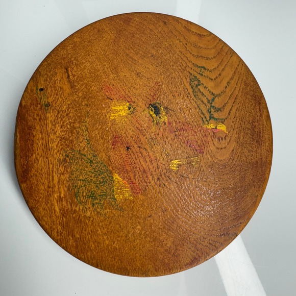 Other - Vintage Wooden Hamburger Press Painted Floral Hinged‎